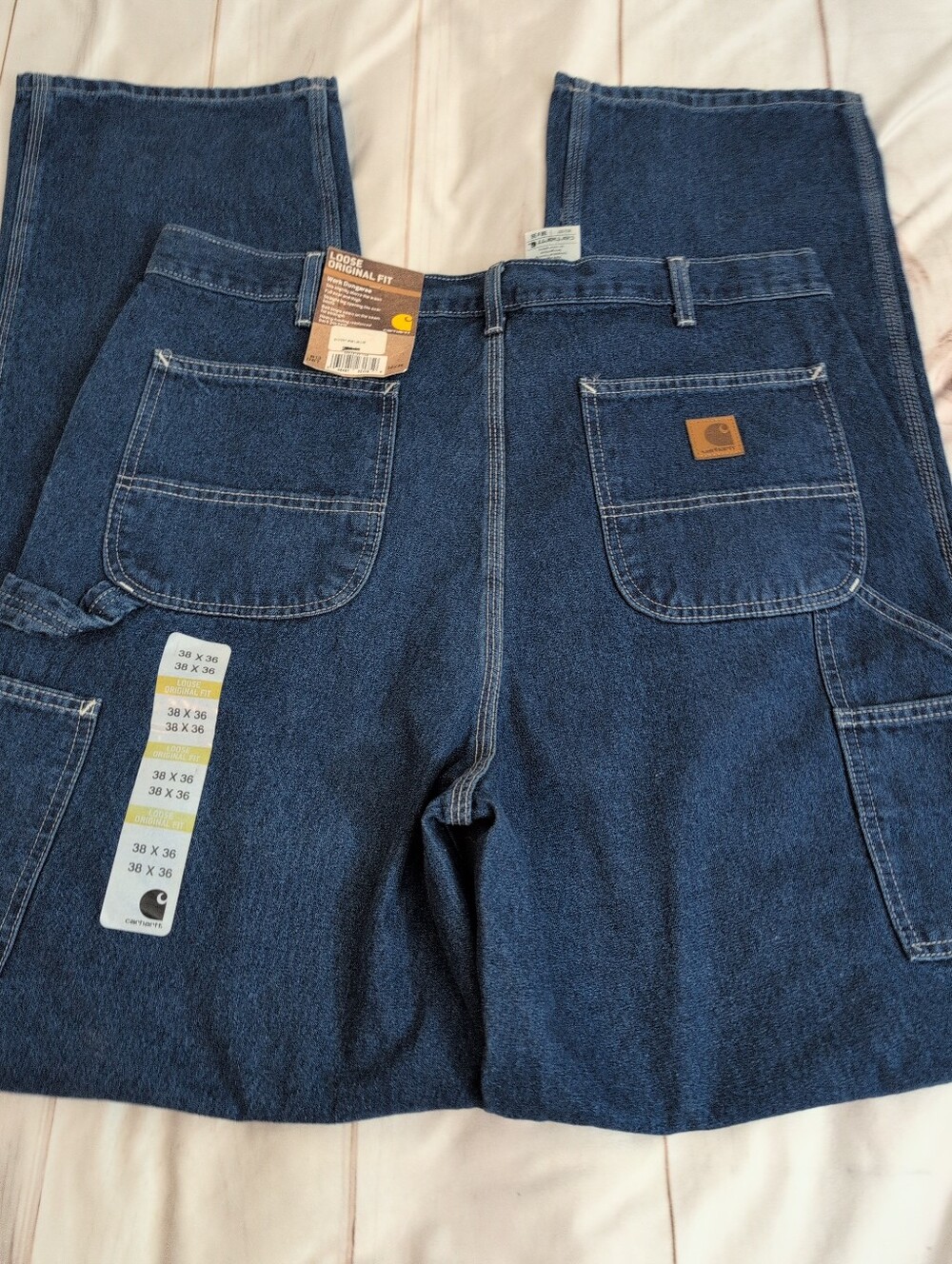 Carhartt B13 DST Mens 38x36 Loose Original Fit Work Dungaree Jeans NWT